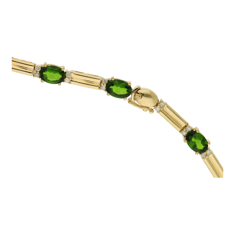 Chromdiopsid Diamant Collier 585 Gold