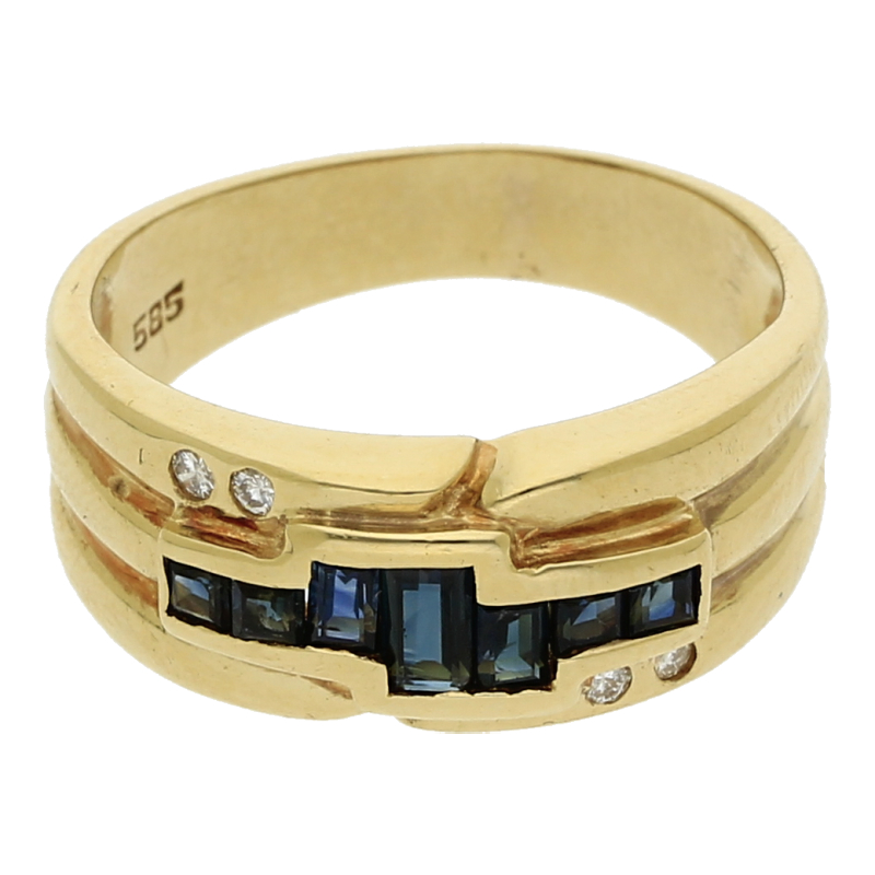 Saphir Brillant Ring 585/ 14 K Gold