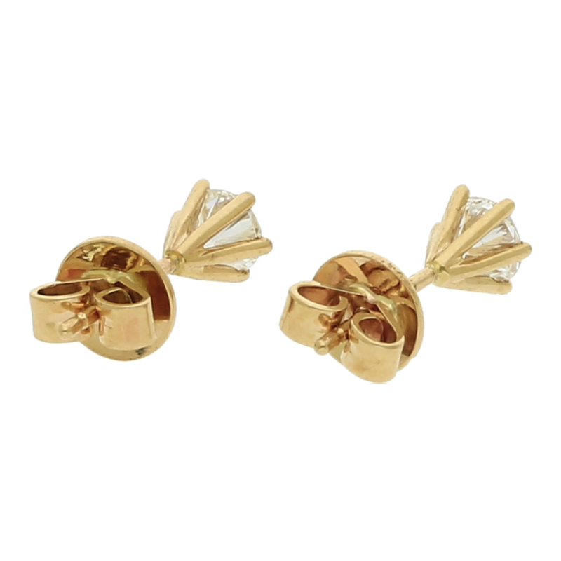 Diamantohrringe 585/14 K Gelbgold Ohrstecker 2 Brillanten ca. 0,56ct.  (H) Weiß (vvs) Sehr, sehr kleine Einschlüsse