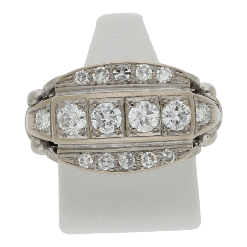 Weißgold Diamant Vintage Ring