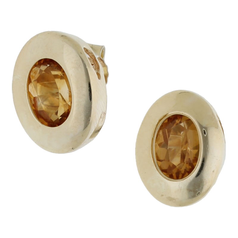 Citrin Ohrstecker 585/ 14 K Gold