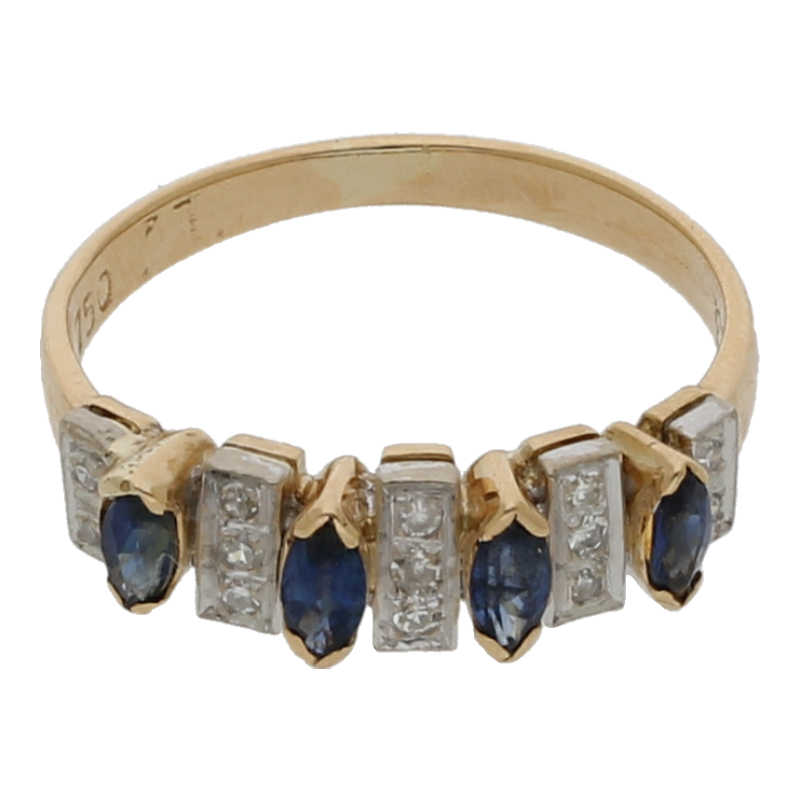 Saphir Diamant Ring 750/ 18 K Gold