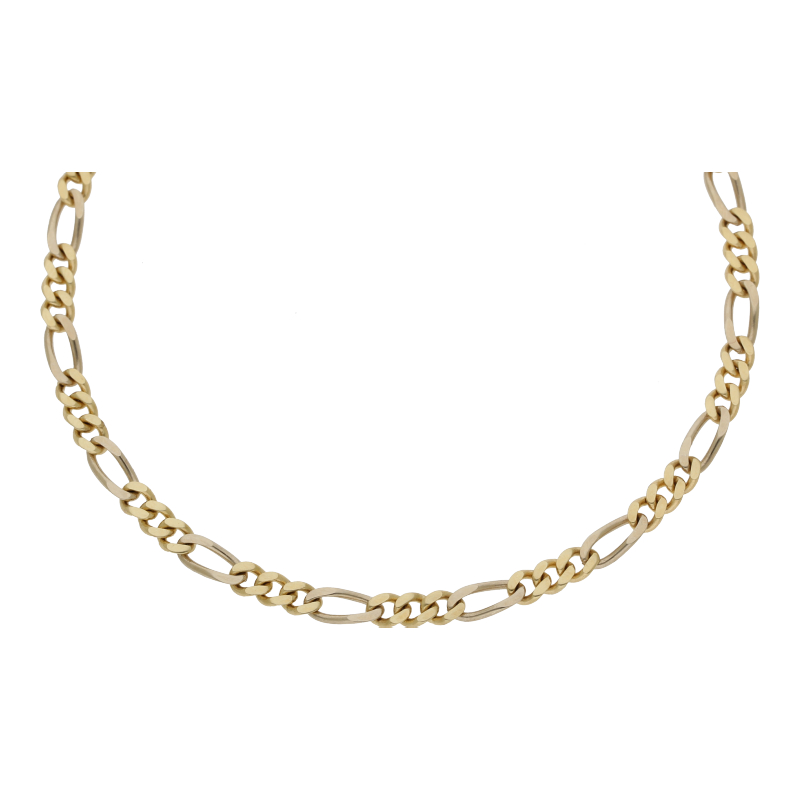 Halskette 750 /18 K Gelbgold Figarokette Breite 3,6 mm Länge 50 cm