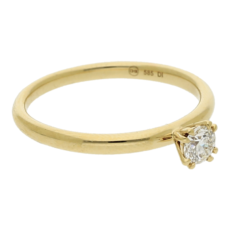 Solitär Brillant Ring 585/ 14 K Gold