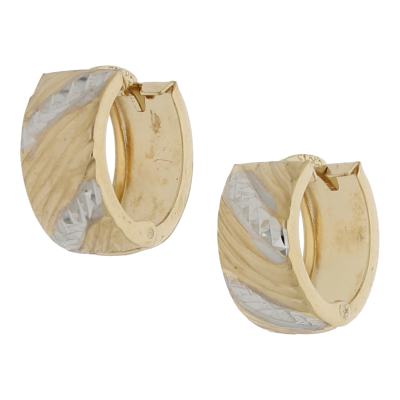 Ohrringe 585/14 K Gelbgold Creolen Breite 5,6 mm