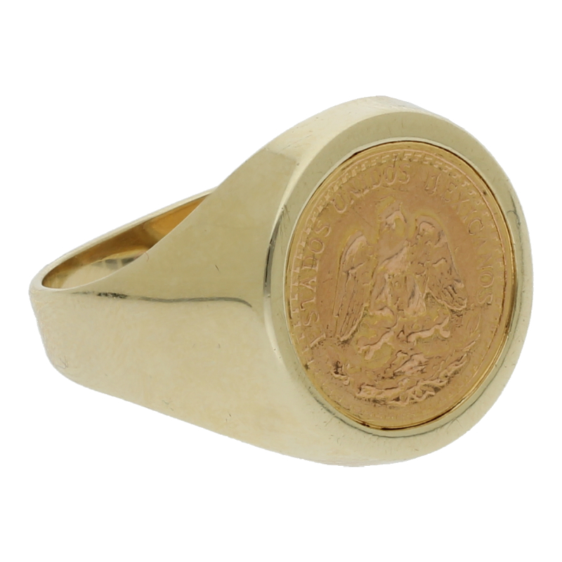 Ring mit Dos Pesos Goldmünze