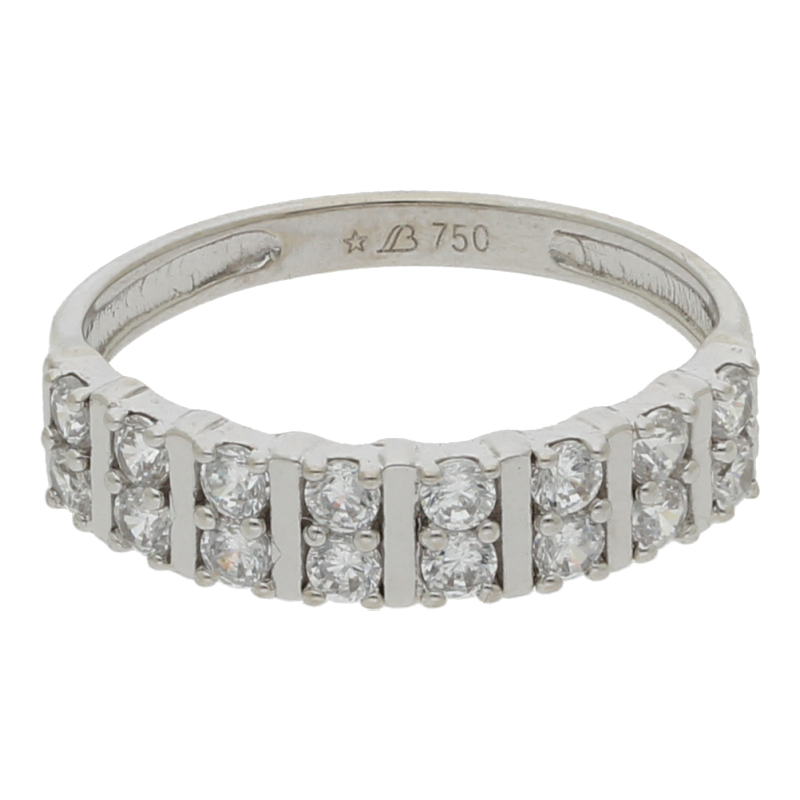 Ring Weißgold 18K/750/ weisse Steine