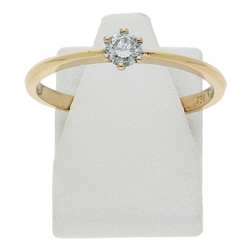 Solitär Brillant Ring Krappenfassung 18K/750 Gold