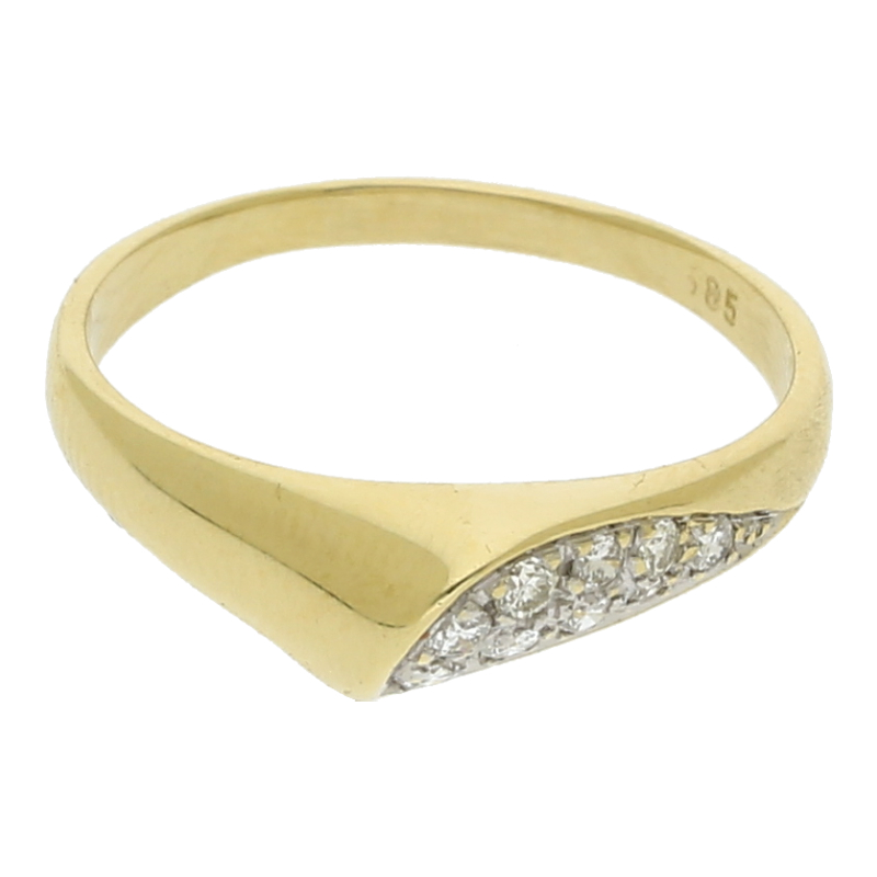 Diamantring 585/14 K Gelbgold 5 Brillanten ca. 0,06ct.  (H) Weiß (Si) Kleine Einschlüsse