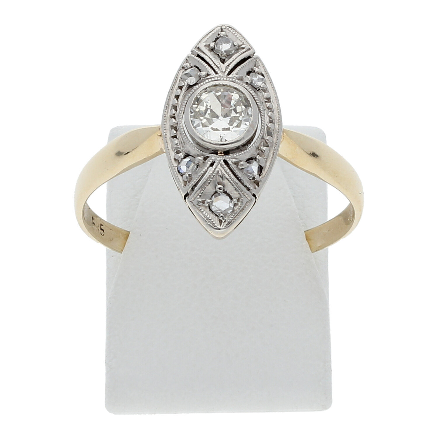 Vintage Diamant Altschliff Rosen Ring 0,50 ct 585 Gold
