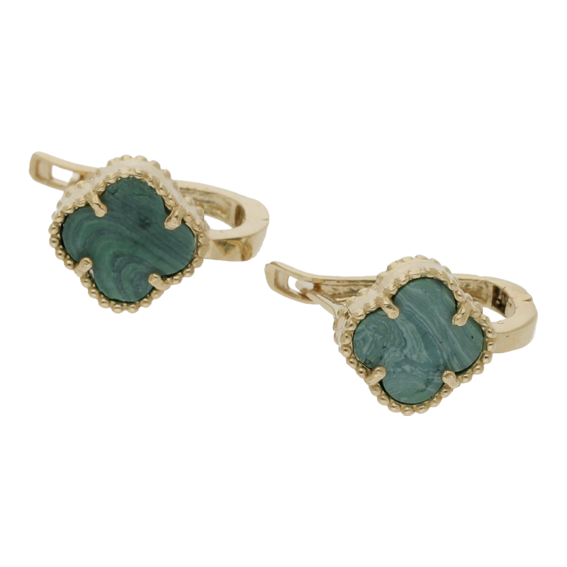 Malachit Ohrringe 585/ 14 K Gold