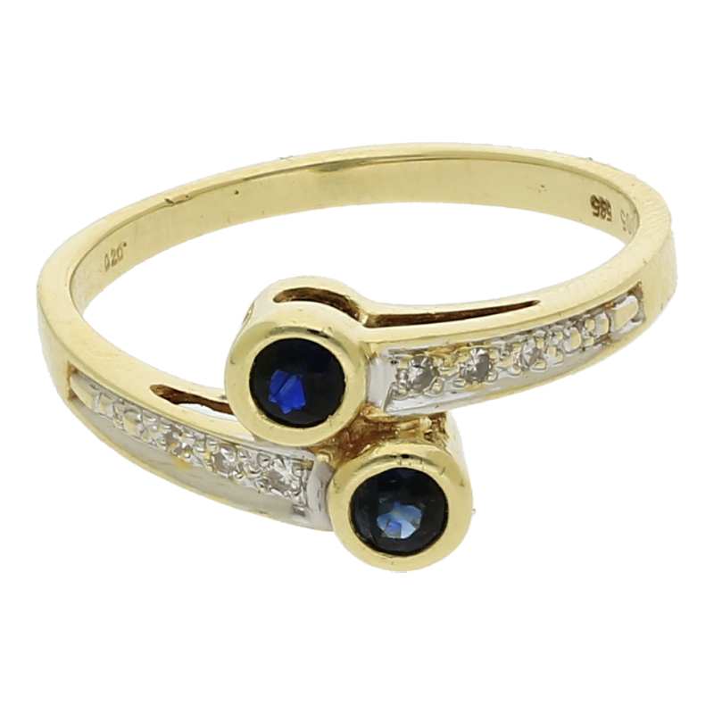 Saphir Diamant Ring 585/ 14 K Gold