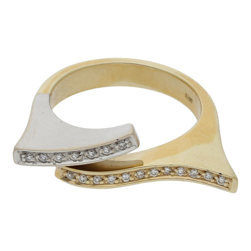 Bicolor Brillant Ring  massive Ausführung