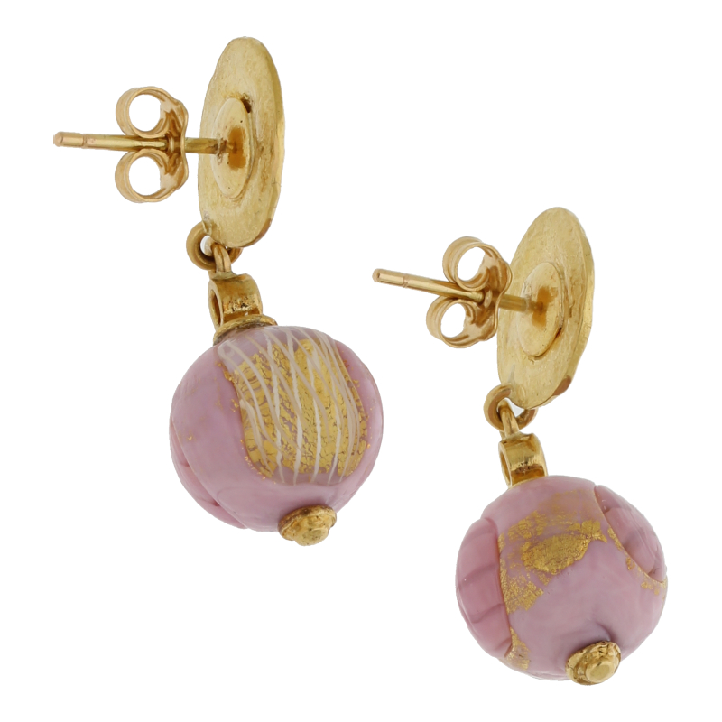 Design Ohrhänger Brillant und Glasperle Gold 18K