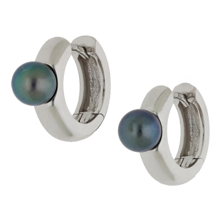 Zuchtperle Creolen 750/ 18 K Gold