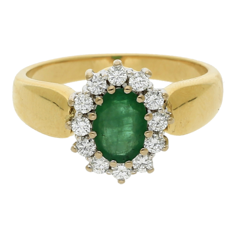 Smaragd Brillant Ring 750/ 18 K Gold