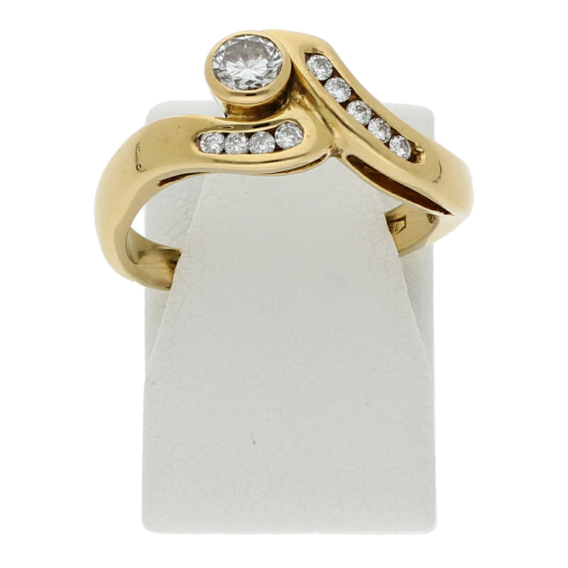 Brillant Ring 750/18 K, 2,6 x 7,7 mm