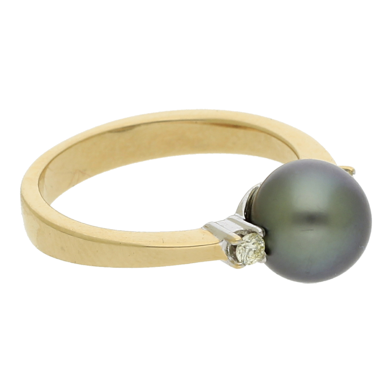 Tahitiperle Brillant Ring 585/ 14 K Gold