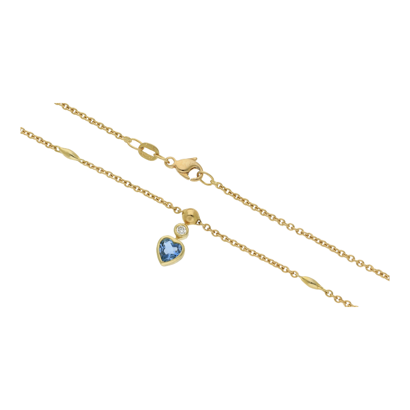 Blautopas Brillant Collier 585/ 14 K Gold