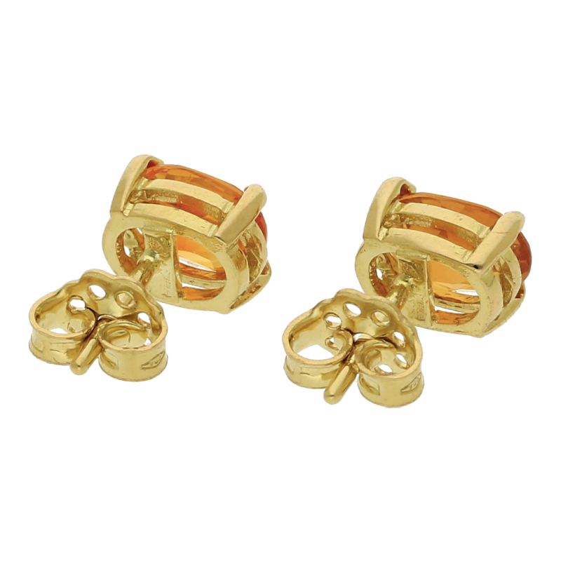 Citrin Ohrstecker 750/ 18 K Gold