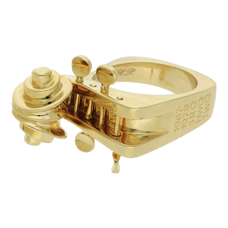 Geigenkopf Ring 585/ 14 K Gold