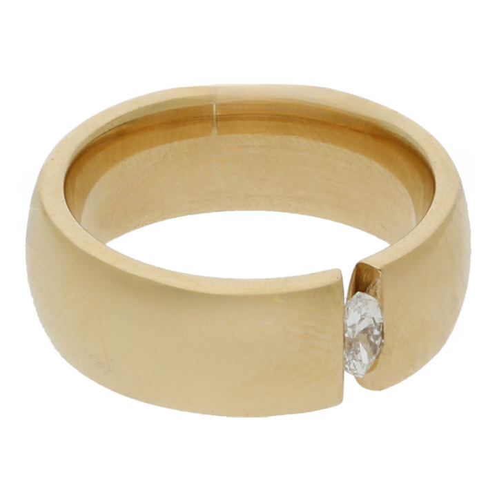Diamantring 750 /18 K Gelbgold Brillant Solitärring 1 Diamant Navette   0,20ct.