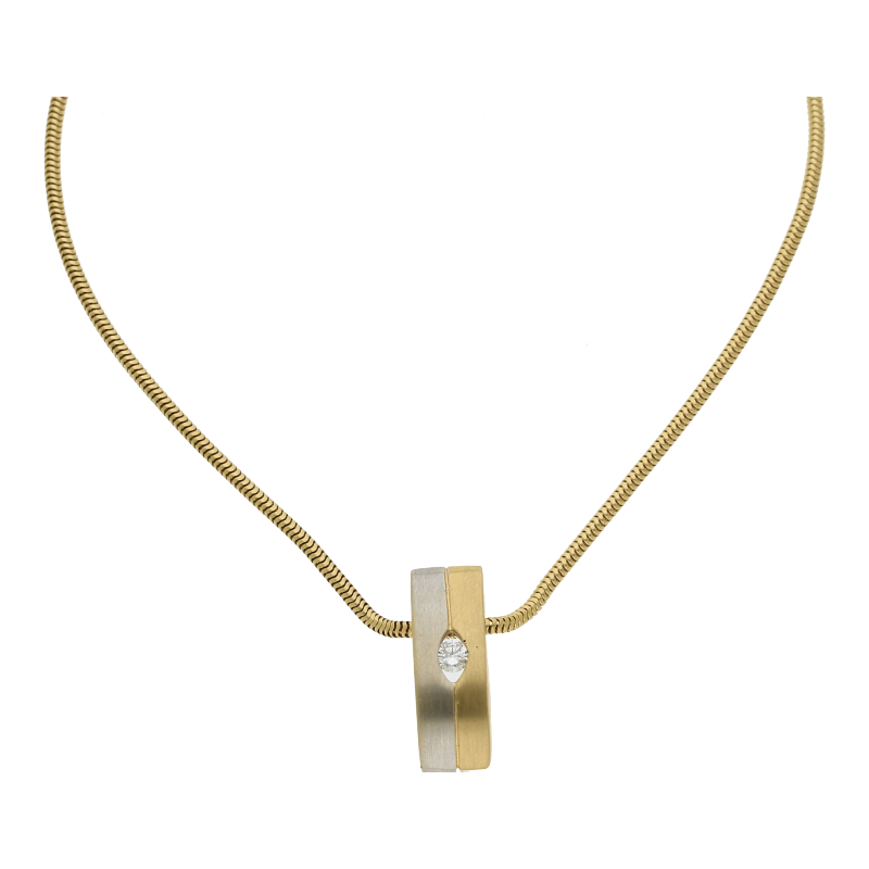Brillant Anhänger mit Kette  585/ 14 K Gold