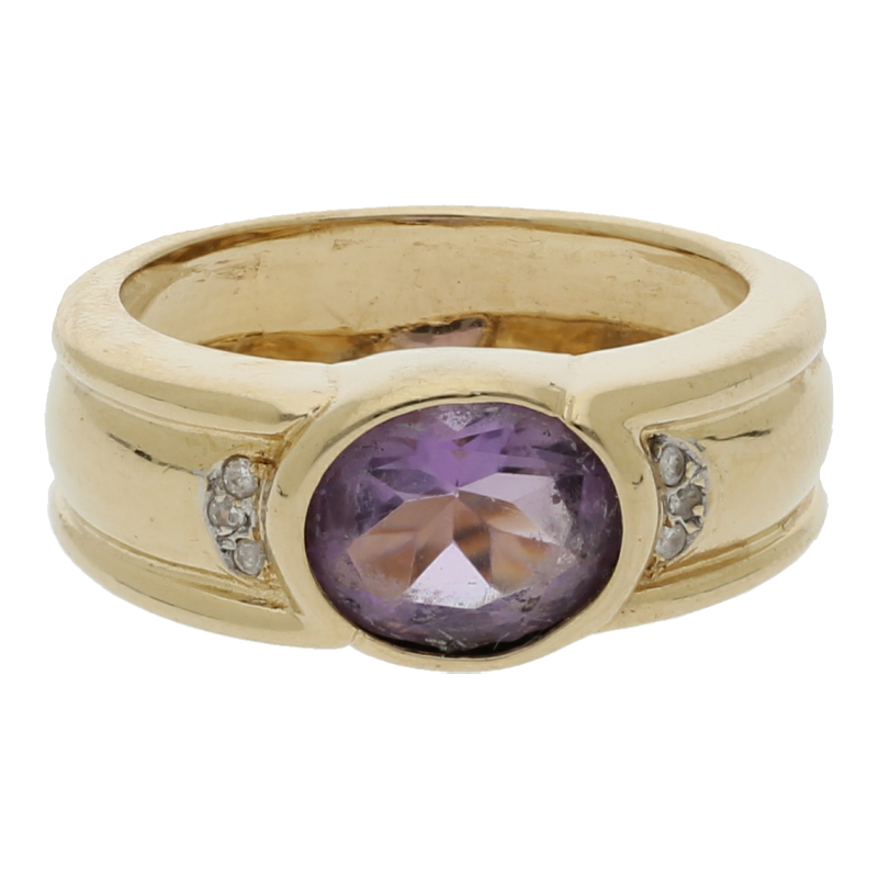 Amethyst Diamant Ring 585/ 14 K Gold