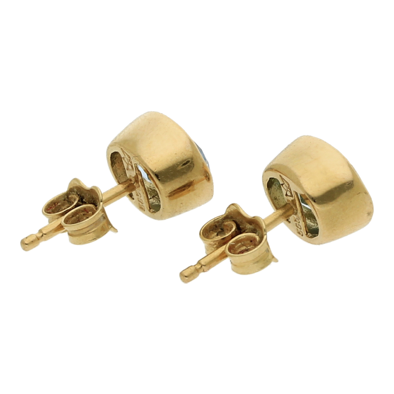 Blautopas Ohrstecker 585/ 14 K Gold