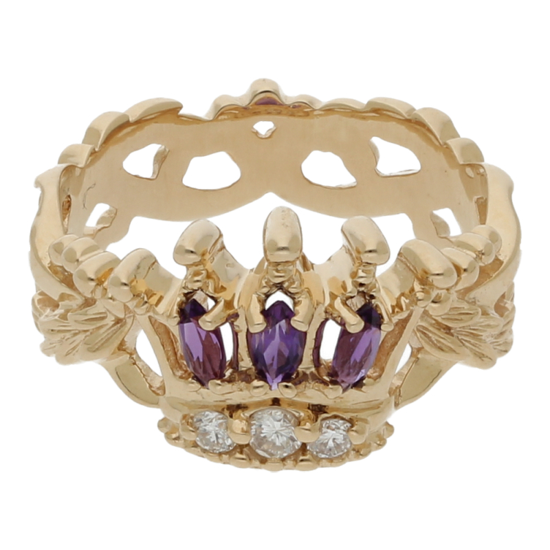 Amethyst Brillant Ring 585/ 14 K Gold