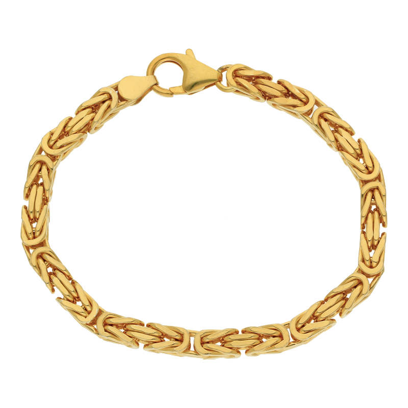 Armschmuck 925 Silber-vergoldet Königskette Breite 4,8 mm Länge 19 cm