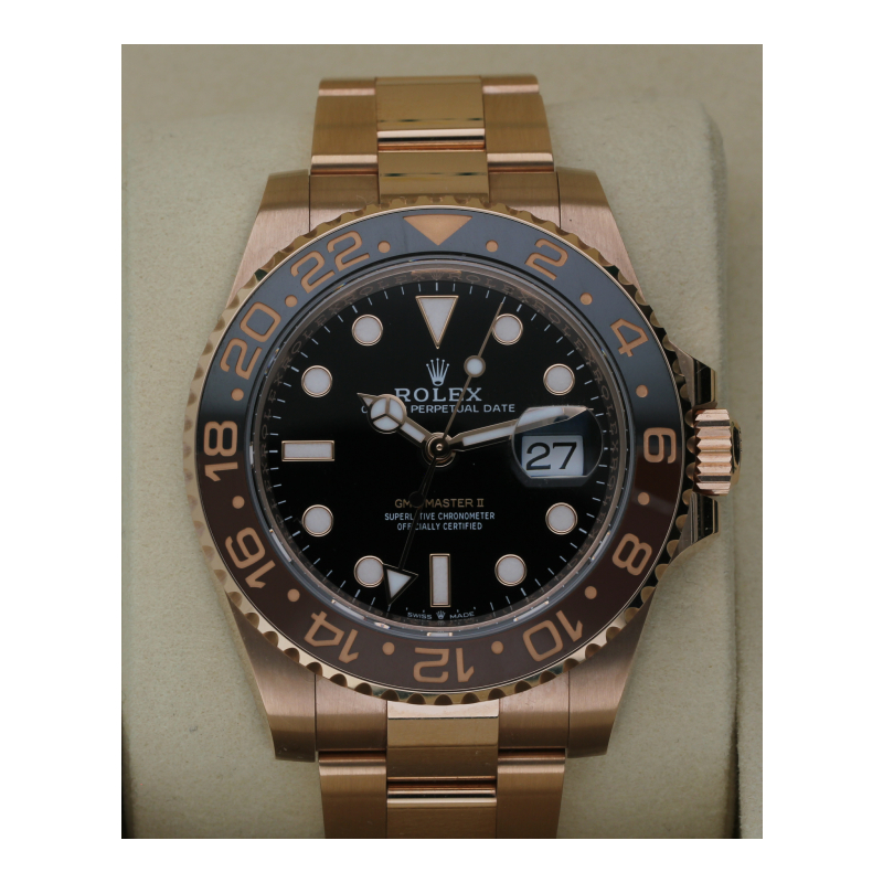Rolex GMT-Master II 126715CHNR „Root Beer 18K Everose Gold 40mm 2025 Full Set Restgarantie"