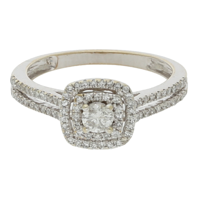 Diamantring 375/9 K Weißgold Brillant ca. 0,50ct.  (H) Weiß (P1) Deutliche Einschlüsse