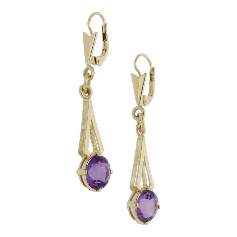 Amethyst Ohrhänger 585/ 14 K Gold