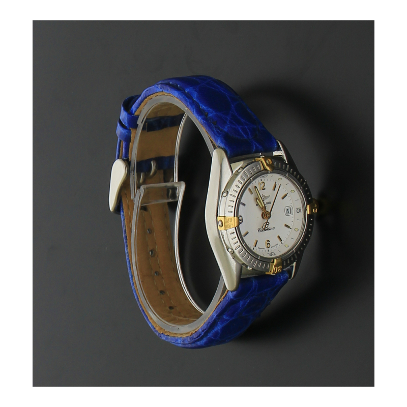 Breitling Callistino B52045.1 Quarz Damenuhr Revision 08/2026 blaues Lederband