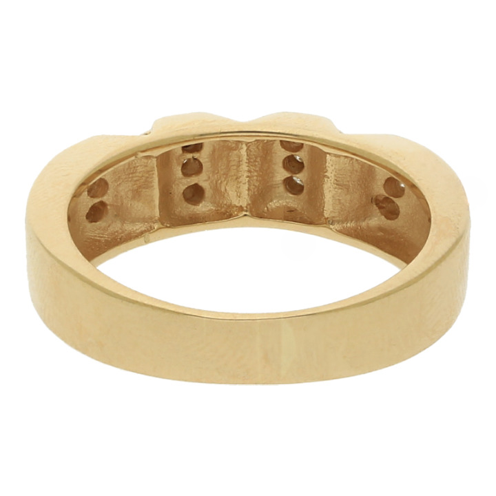 Farbsteinring mit Diamant 585/14 K Gelbgold Farbsteine 12 Brillanten ca. 0,12ct.  (H) Weiß (Si) Kleine Einschlüsse
