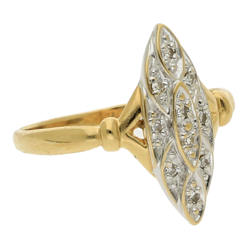 Diamantring 750 /18 K Gelbgold Diamant  0,09ct.  (H) Weiß (Si) Kleine Einschlüsse