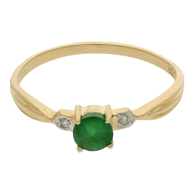 Smaragd Diamant Ring 585/ 14 K Gold