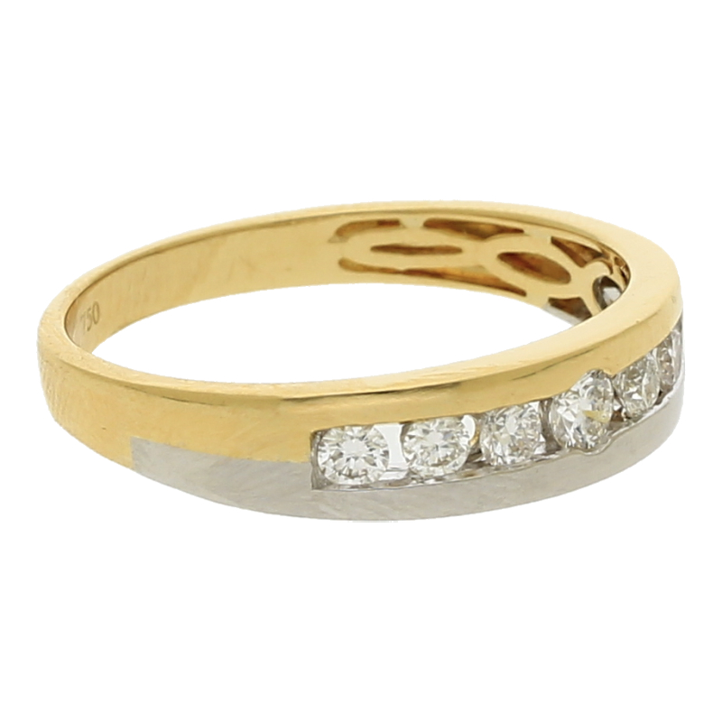 Brillant Ring 750/ Gelbgold und 950/ Platin