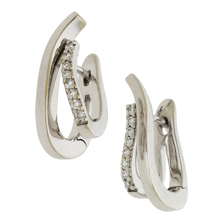 Brillant-Creolen mit Original-Zertifikat 14K/585 Weißgold