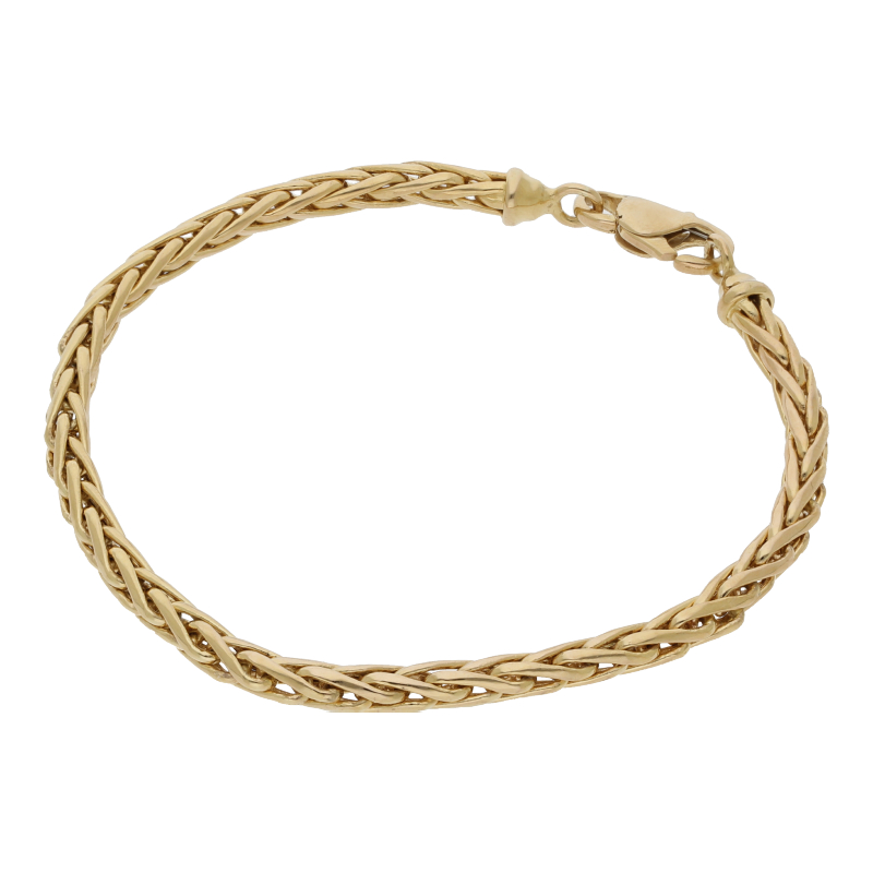 Armschmuck 585/14 K Gelbgold Zopfkette Breite 3,6 mm Länge 19 cm