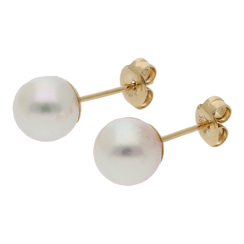 Ohrringe 585/14 K Gelbgold Akoyaperlen Ohrstecker